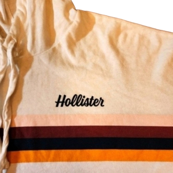 🔖Final Sale | Hollister Boyfriend Cropped Racer Stripe Long Sleeve Shirt - Picture 6 of 6